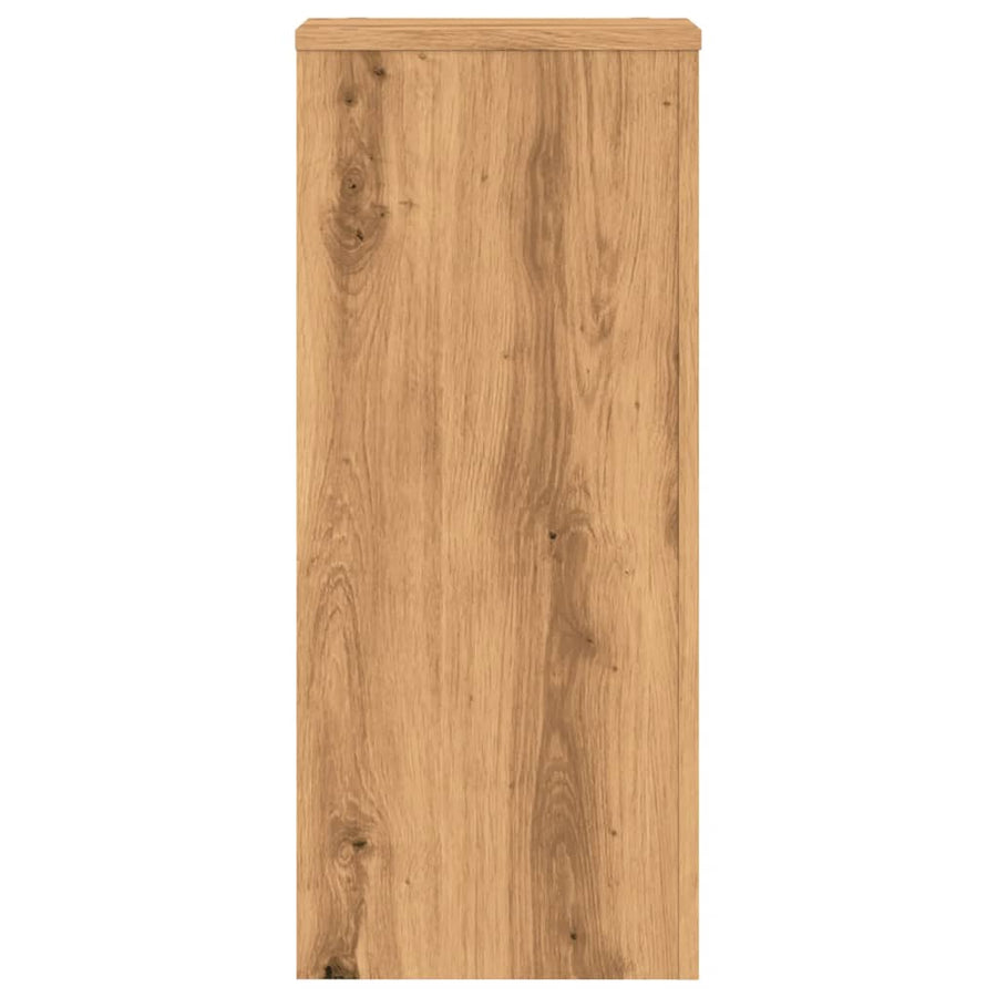 Plantenstandaards 2 st 30x30x70 cm hout artisanaal eiken
