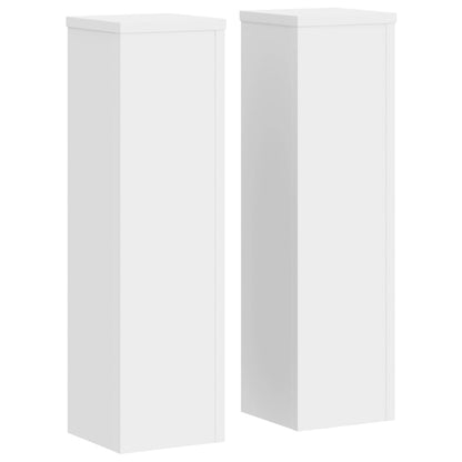 Plantenstandaard 2 st 17x17x60 cm bewerkt hout wit
