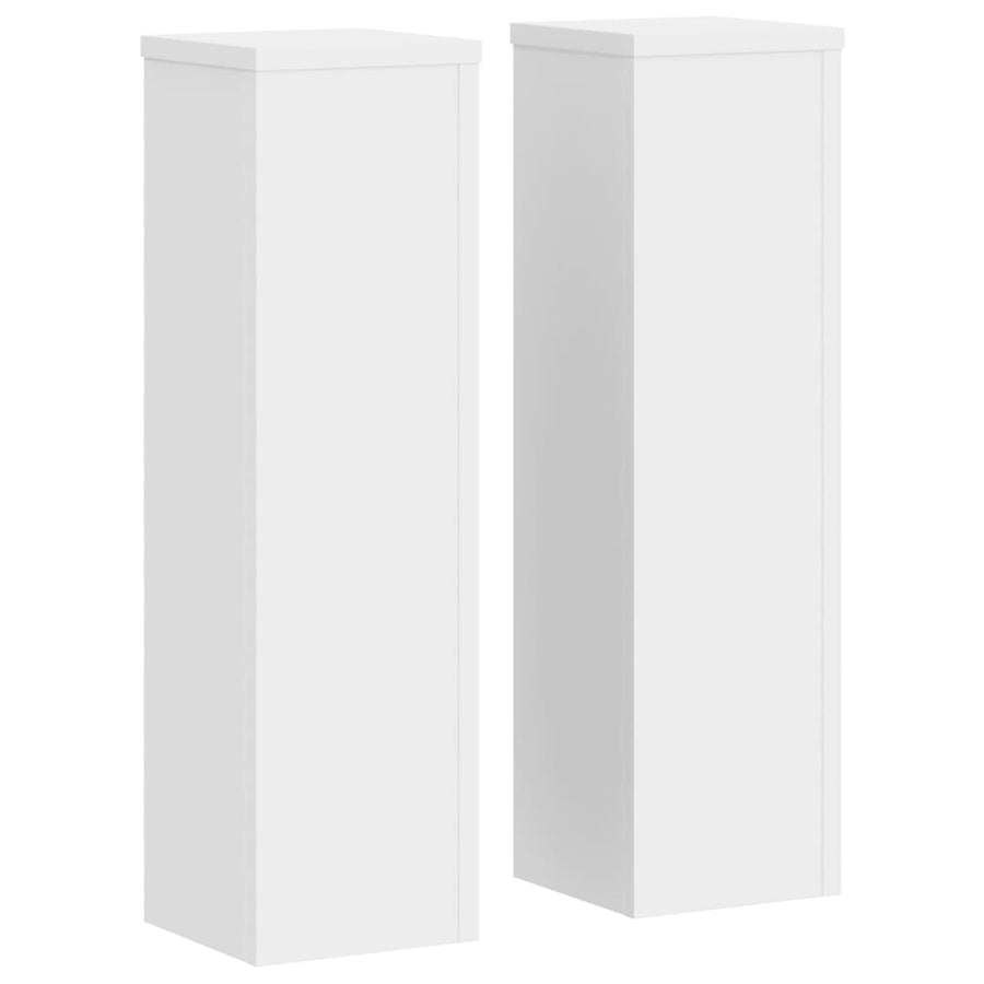 Plantenstandaard 2 st 17x17x60 cm bewerkt hout wit