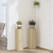 Plantenstandaard 17x17x60 cm bewerkt hout sonoma eiken