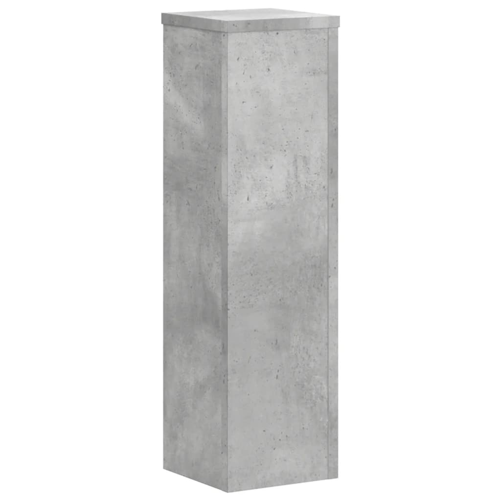 Plantenstandaards 2 st 17x17x60 cm bewerkt hout betongrijs