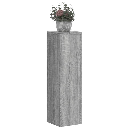 Plantenstandaards 2 st 17x17x60 cm bewerkt hout grijs sonoma