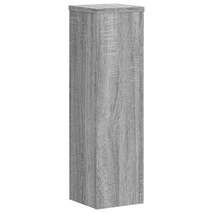 Plantenstandaards 2 st 17x17x60 cm bewerkt hout grijs sonoma