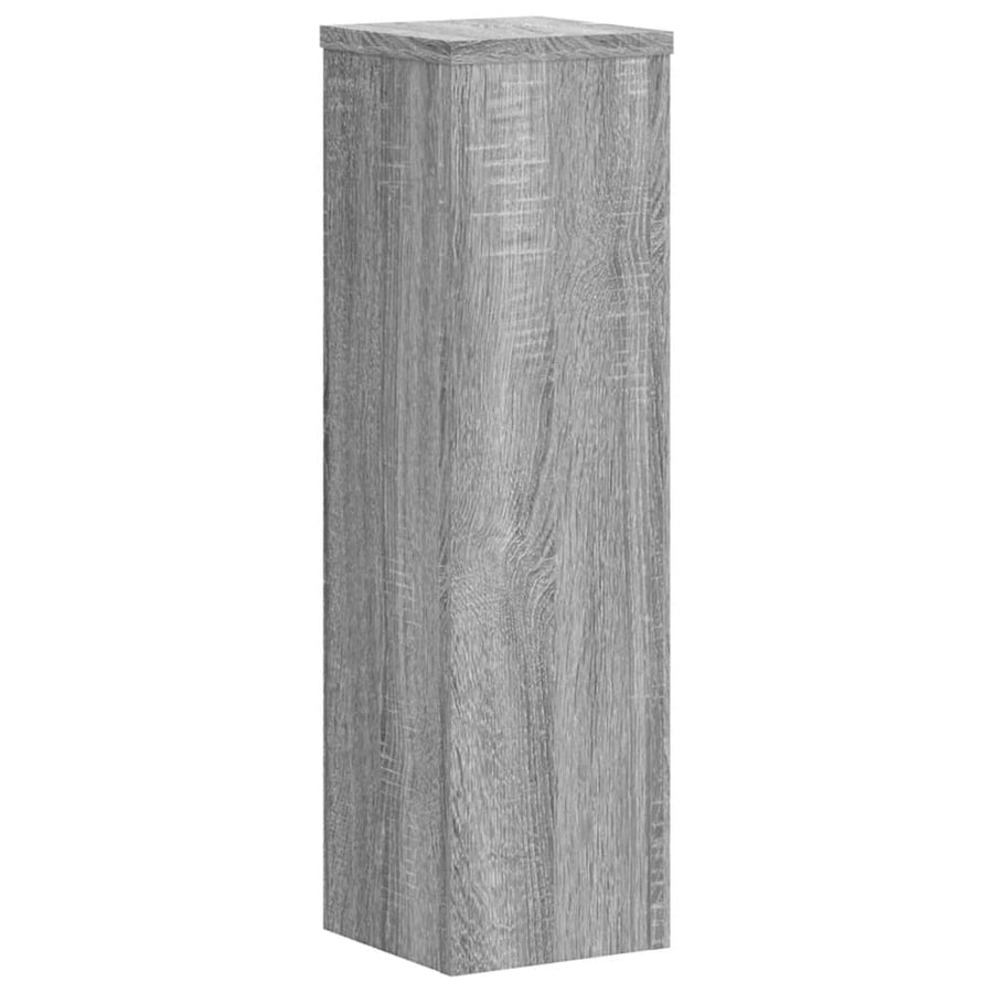 Plantenstandaards 2 st 17x17x60 cm bewerkt hout grijs sonoma