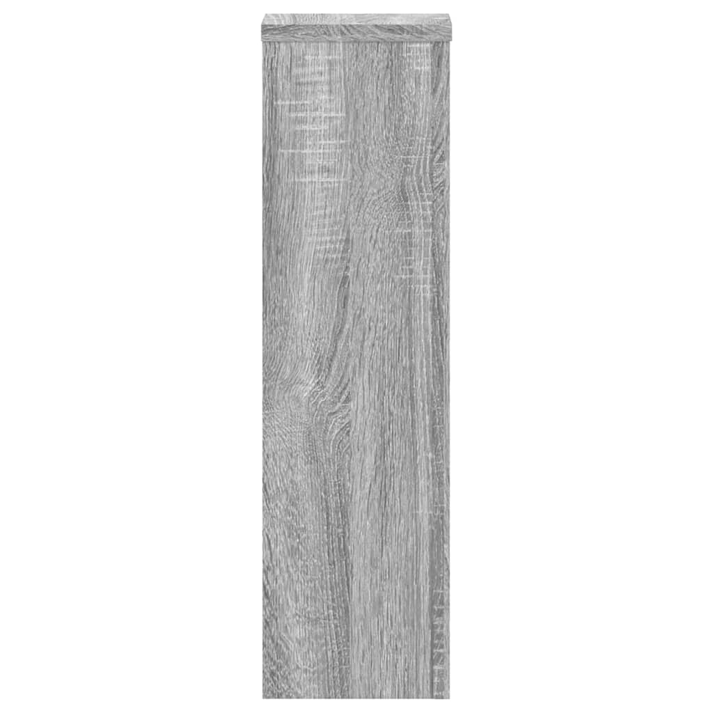 Plantenstandaards 2 st 17x17x60 cm bewerkt hout grijs sonoma