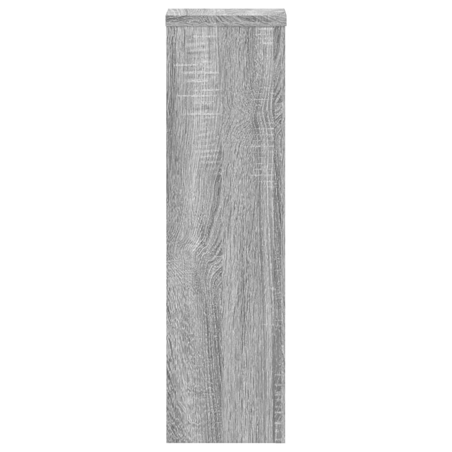 Plantenstandaards 2 st 17x17x60 cm bewerkt hout grijs sonoma