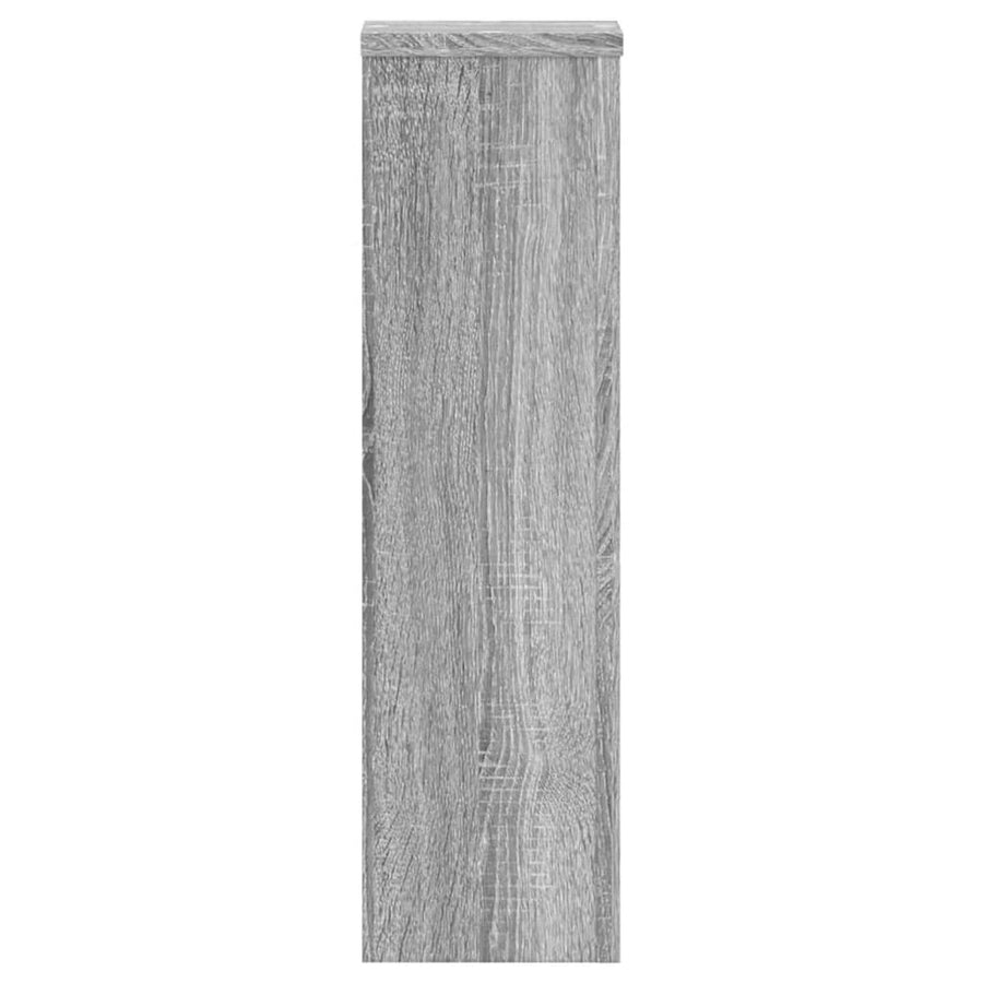 Plantenstandaards 2 st 17x17x60 cm bewerkt hout grijs sonoma