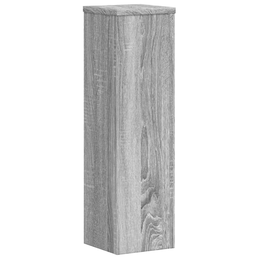 Plantenstandaards 2 st 17x17x60 cm bewerkt hout grijs sonoma