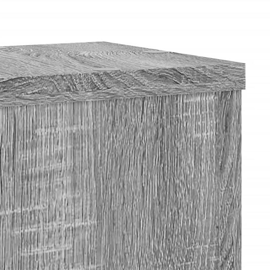 Plantenstandaards 2 st 17x17x60 cm bewerkt hout grijs sonoma