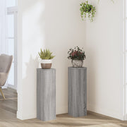 Plantenstandaards 2 st 17x17x60 cm grijs sonoma