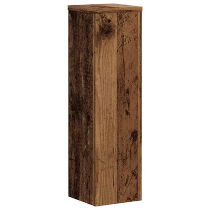 Plantenstandaards 2 st 17x17x60 cm bewerkt hout oud houtkleurig