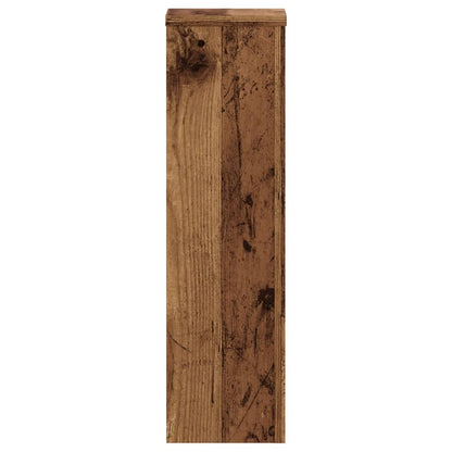 Plantenstandaards 2 st 17x17x60 cm bewerkt hout oud houtkleurig