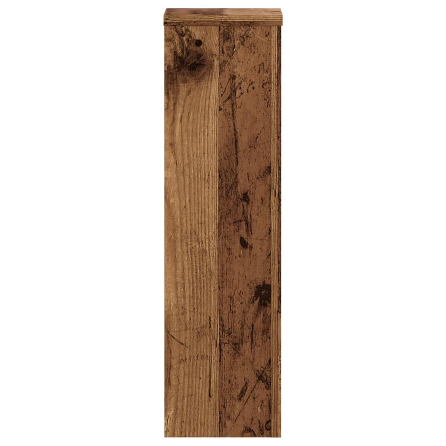 Plantenstandaards 2 st 17x17x60 cm bewerkt hout oud houtkleurig