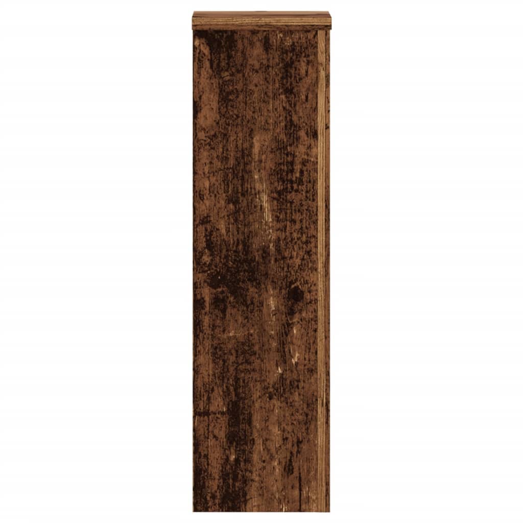 Plantenstandaards 2 st 17x17x60 cm bewerkt hout oud houtkleurig