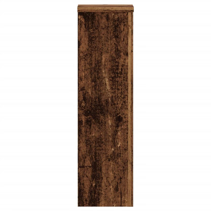 Plantenstandaards 2 st 17x17x60 cm bewerkt hout oud houtkleurig