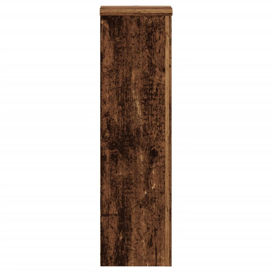 Plantenstandaards 2 st 17x17x60 cm bewerkt hout oud houtkleurig