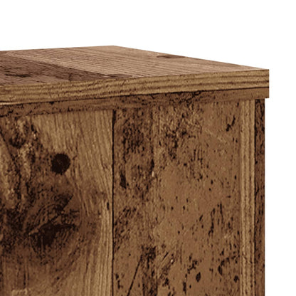 Plantenstandaards 2 st 17x17x60 cm bewerkt hout oud houtkleurig