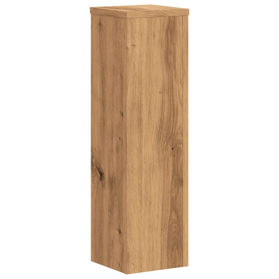 Plantenstandaards 2 st 17x17x60 cm hout artisanaal eikenkleurig