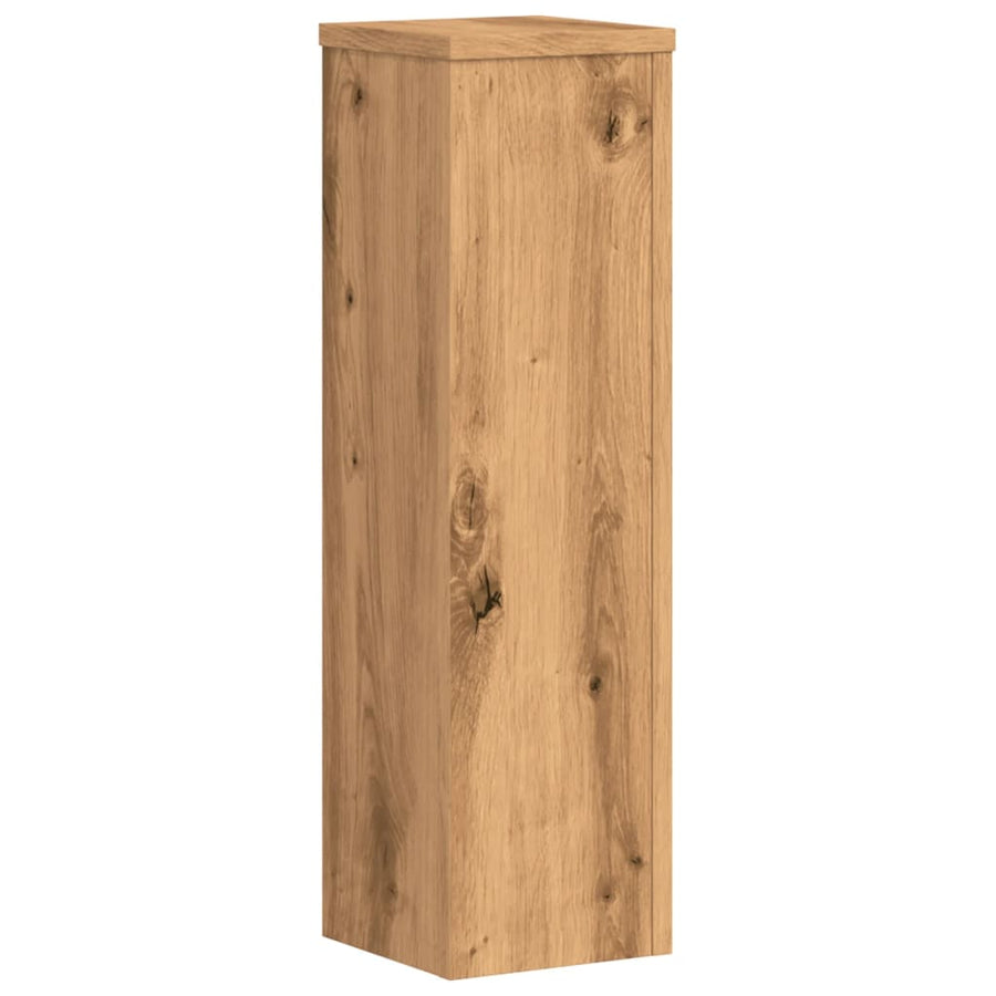 Plantenstandaards 2 st 17x17x60 cm hout artisanaal eikenkleurig