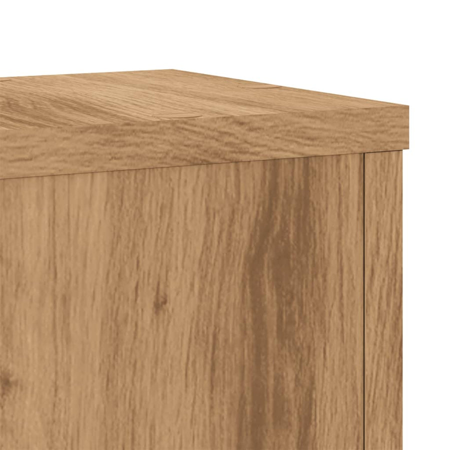 Plantenstandaards 2 st 17x17x60 cm hout artisanaal eikenkleurig