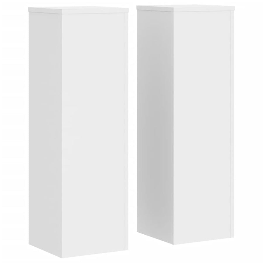 Plantenstandaards 2 st 25x25x80 cm bewerkt hout wit