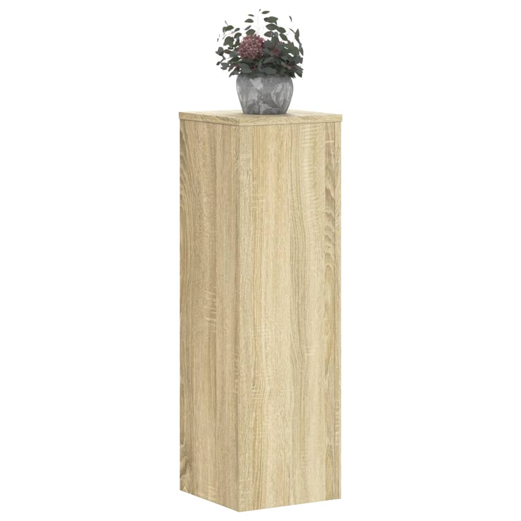 Plantenstandaards 2 st 25x25x80 cm bewerkt hout sonoma eiken
