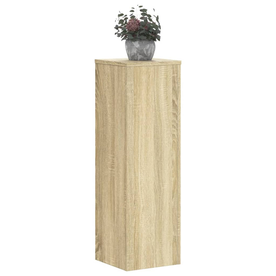 Plantenstandaards 2 st 25x25x80 cm bewerkt hout sonoma eiken