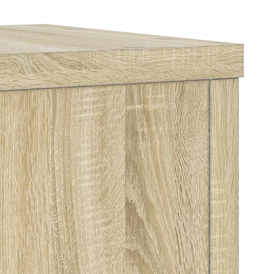 Plantenstandaards 2 st 25x25x80 cm bewerkt hout sonoma eiken