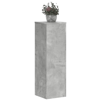Plantenstandaards 2 st 25x25x80 cm bewerkt hout betongrijs