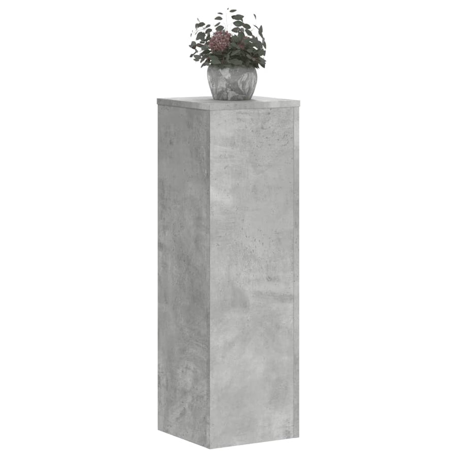 Plantenstandaards 2 st 25x25x80 cm bewerkt hout betongrijs