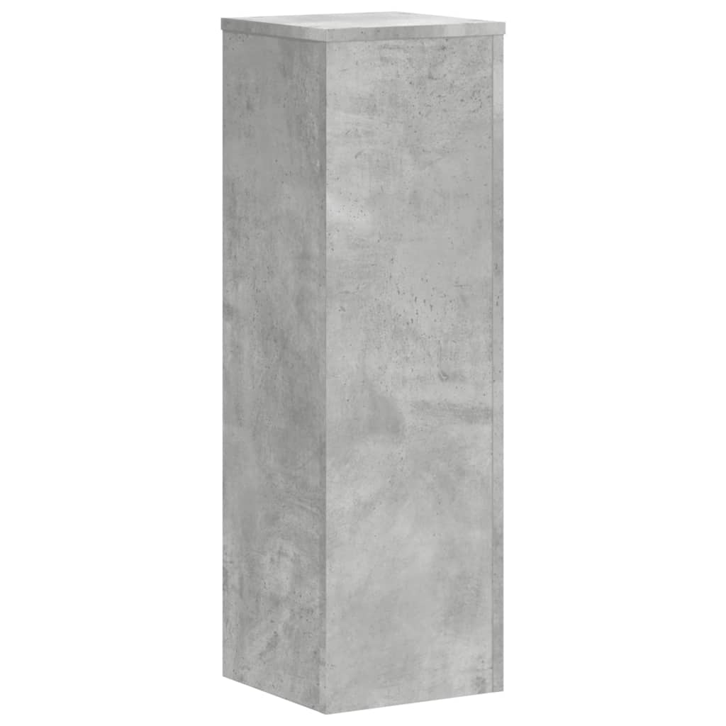 Plantenstandaards 2 st 25x25x80 cm bewerkt hout betongrijs