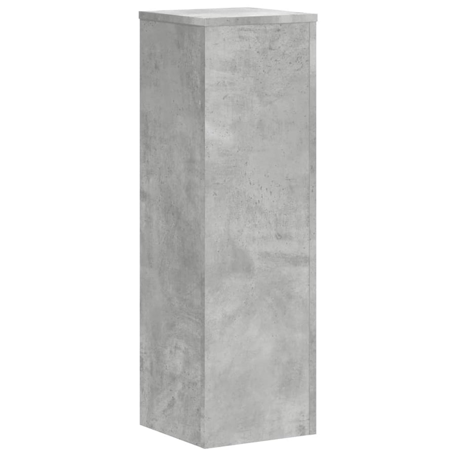 Plantenstandaards 2 st 25x25x80 cm bewerkt hout betongrijs