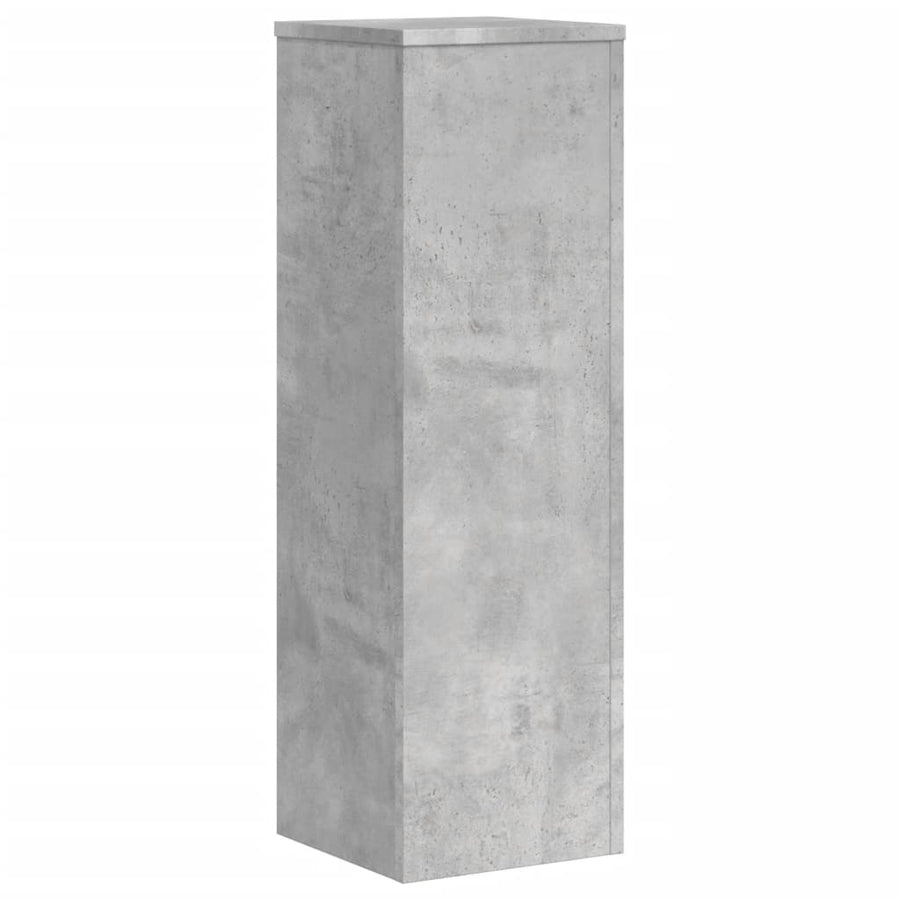 Plantenstandaards 2 st 25x25x80 cm bewerkt hout betongrijs
