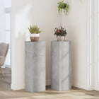 Plantenstandaard 2 st 25x25x80 cm bewerkt hout betongrijs