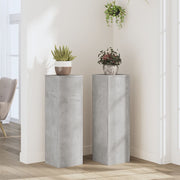 Plantenstandaard 2 st 25x25x80 cm bewerkt hout betongrijs