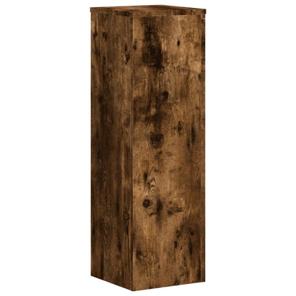 Plantenstandaards 2 st 25x25x80 cm bewerkt hout gerookt eiken