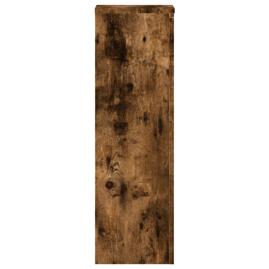 Plantenstandaards 2 st 25x25x80 cm bewerkt hout gerookt eiken