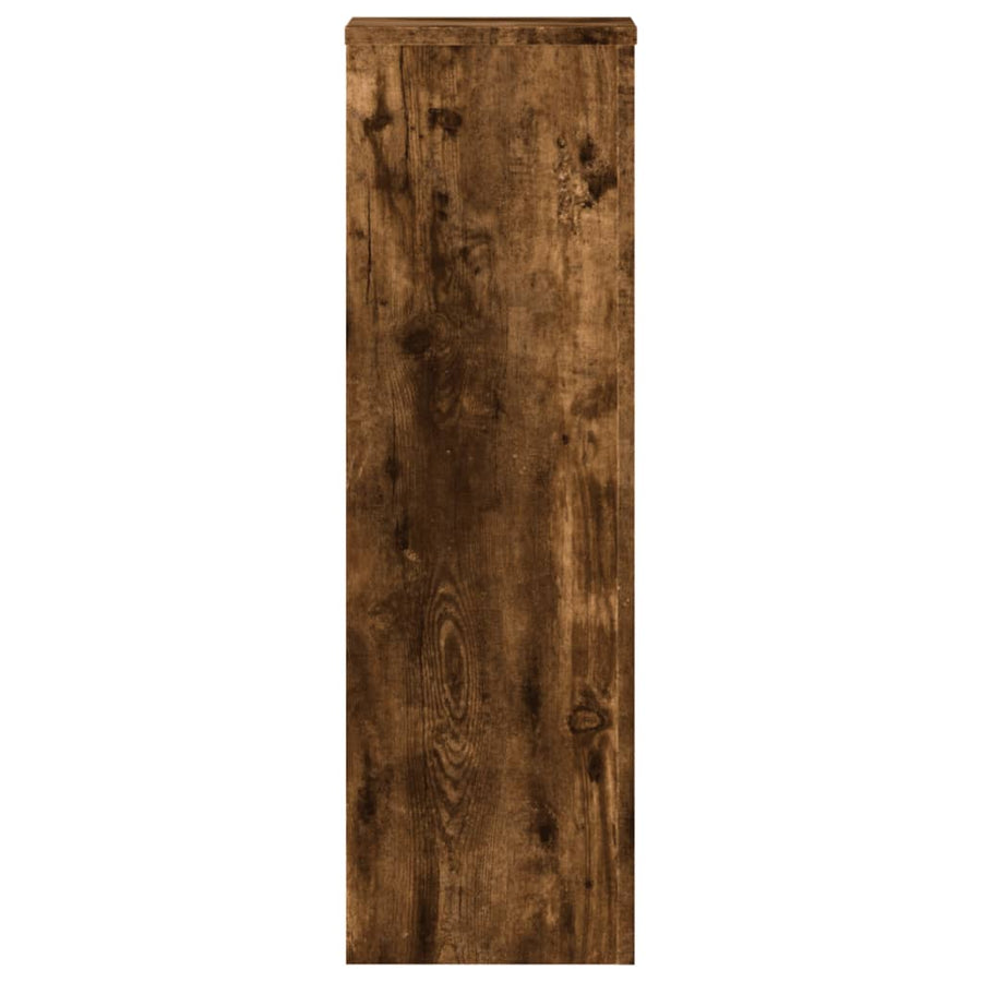 Plantenstandaards 2 st 25x25x80 cm bewerkt hout gerookt eiken
