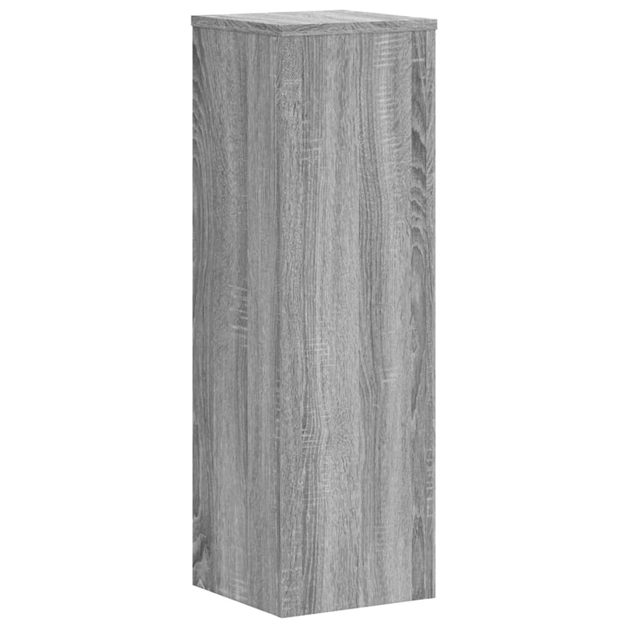 Plantenstandaards 2 st 25x25x80 cm bewerkt hout grijs sonoma