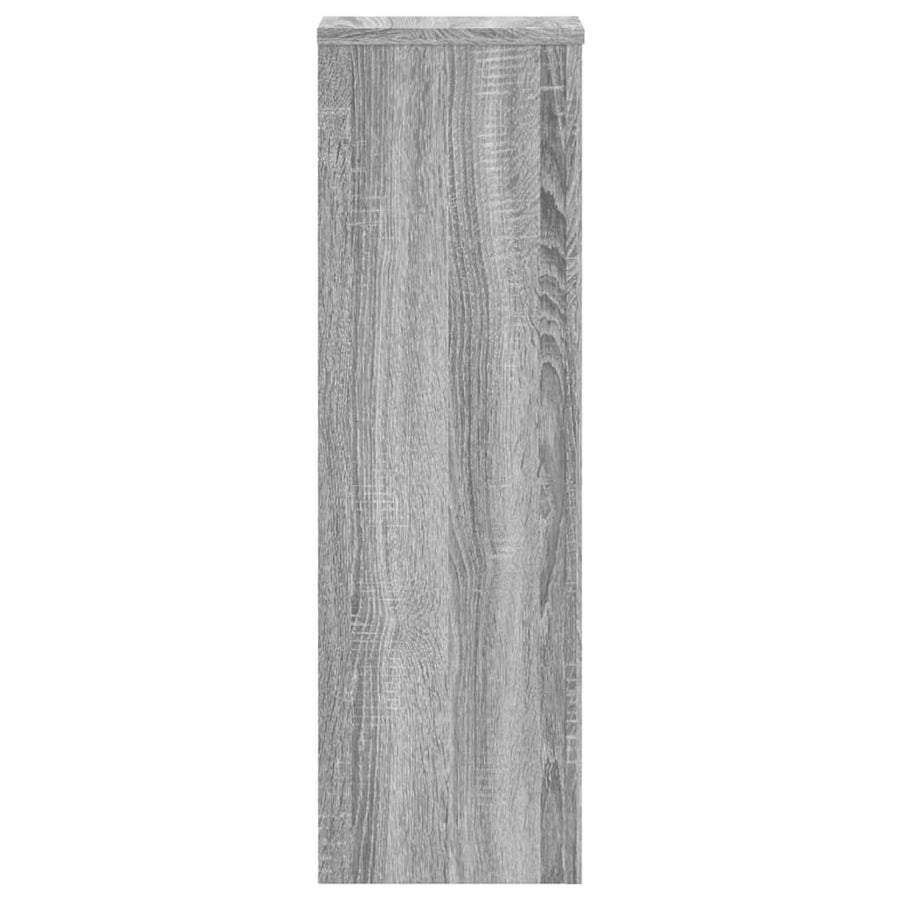 Plantenstandaards 2 st 25x25x80 cm bewerkt hout grijs sonoma