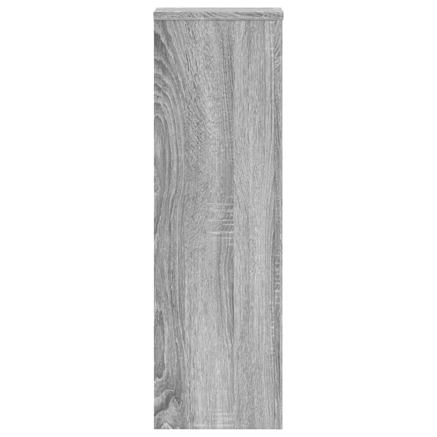 Plantenstandaards 2 st 25x25x80 cm bewerkt hout grijs sonoma