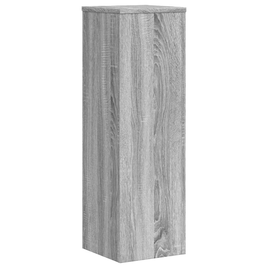 Plantenstandaards 2 st 25x25x80 cm bewerkt hout grijs sonoma