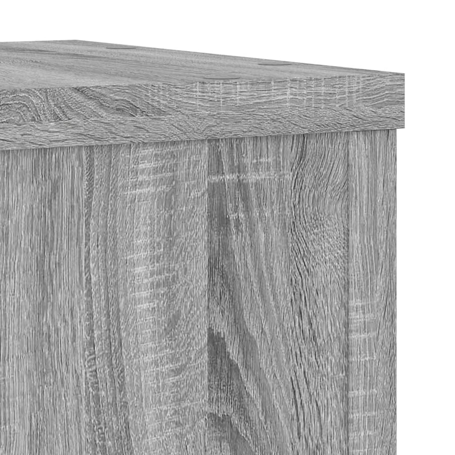 Plantenstandaards 2 st 25x25x80 cm bewerkt hout grijs sonoma
