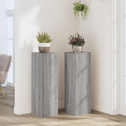 Plantenstandaard 2 st 25x25x80 cm grijs sonoma