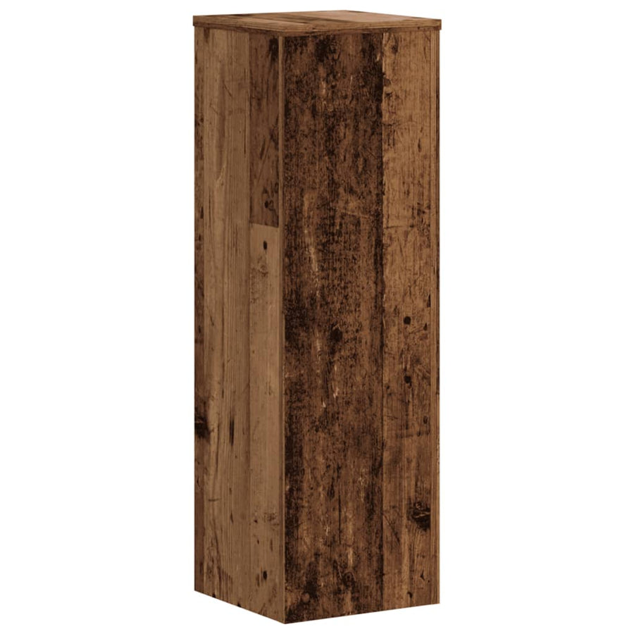 Plantenstandaards 2 st 25x25x80 cm bewerkt hout oud houtkleurig