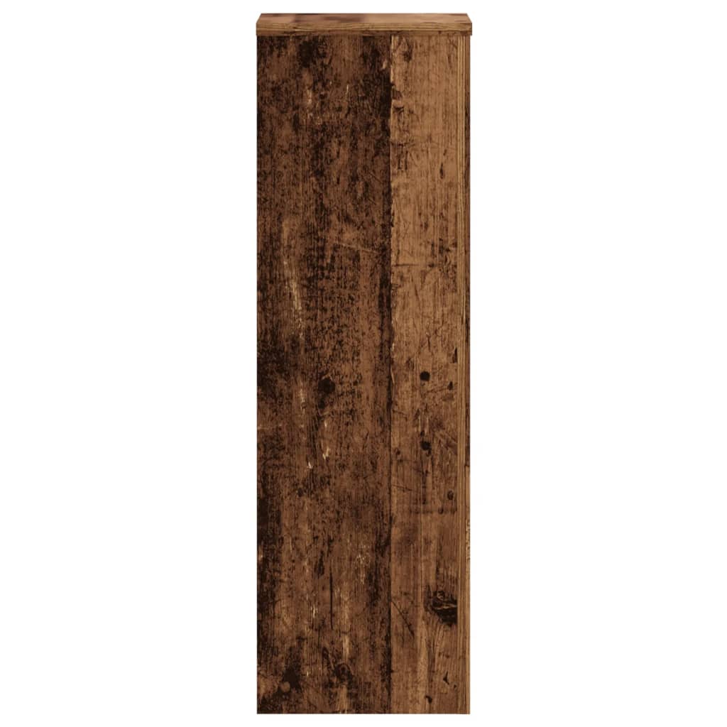 Plantenstandaards 2 st 25x25x80 cm bewerkt hout oud houtkleurig