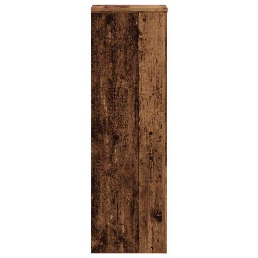 Plantenstandaards 2 st 25x25x80 cm bewerkt hout oud houtkleurig