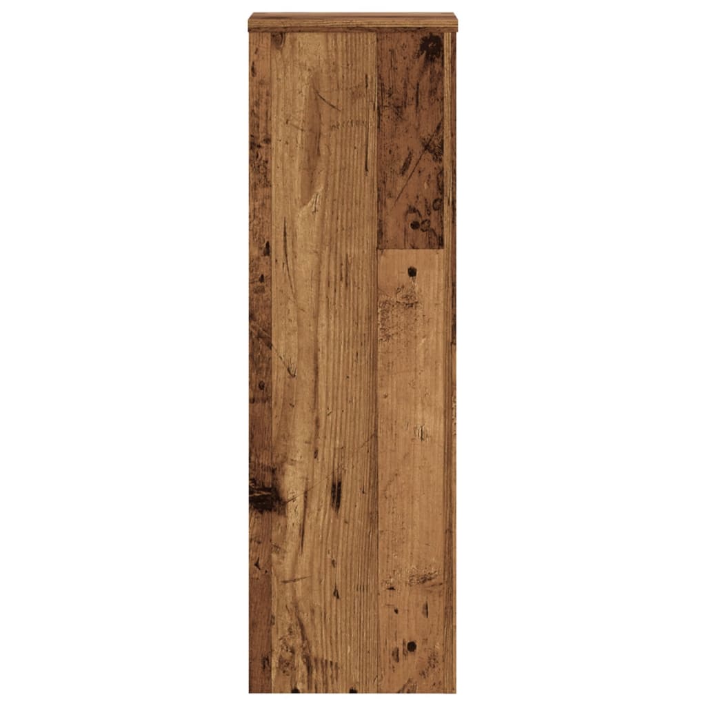 Plantenstandaards 2 st 25x25x80 cm bewerkt hout oud houtkleurig