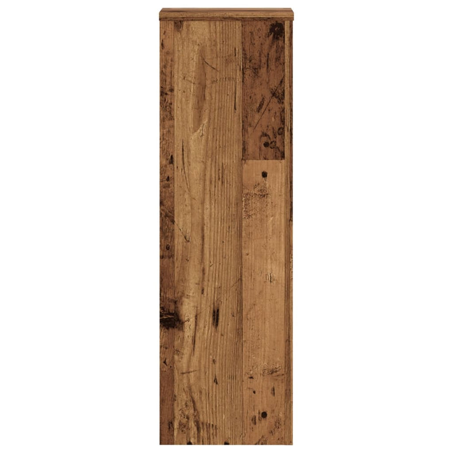 Plantenstandaards 2 st 25x25x80 cm bewerkt hout oud houtkleurig