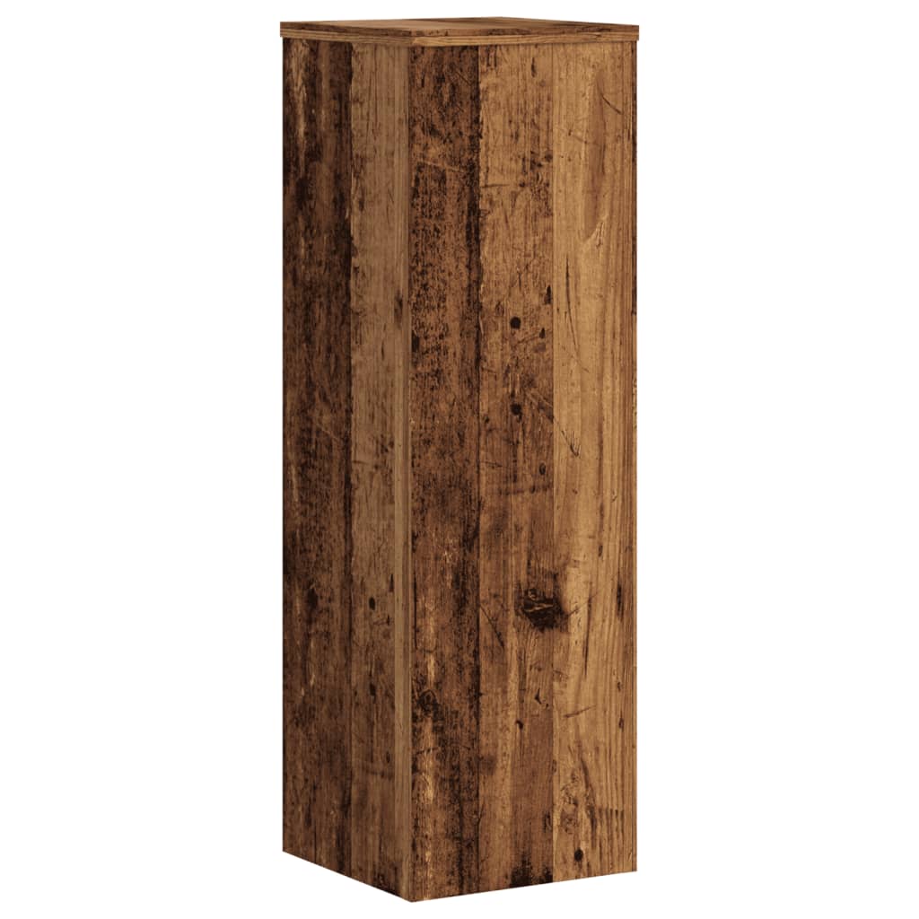 Plantenstandaards 2 st 25x25x80 cm bewerkt hout oud houtkleurig